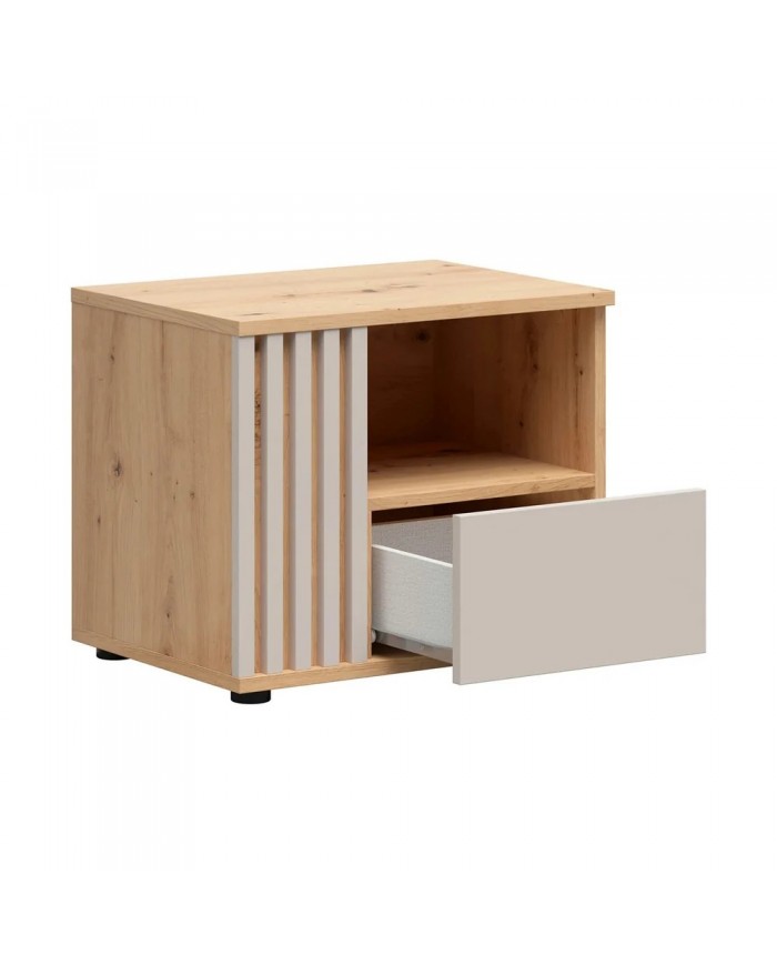 Noptiera moderna dormitor BREVAS, stejar artisan/casmir