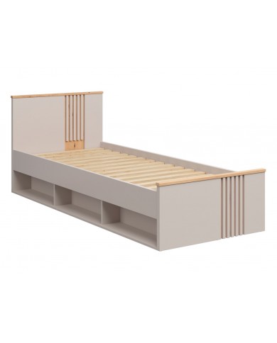 Pat BREVAS 90x200 cm cu raft, stejar artisan/cashmere