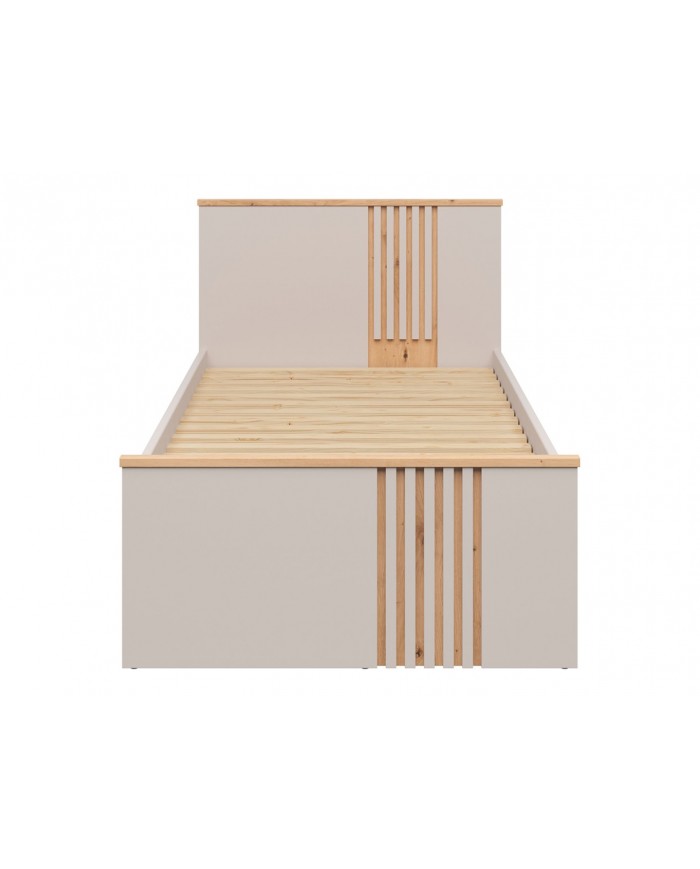 Pat BREVAS 90x200 cm cu raft, stejar artisan/cashmere