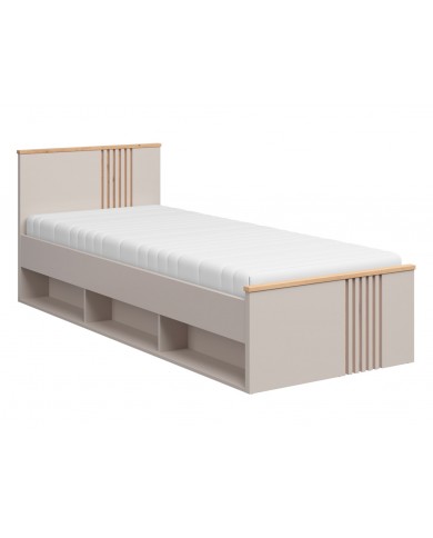 Pat BREVAS 90x200 cm cu raft, stejar artisan/cashmere