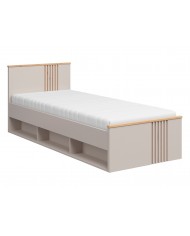 Pat BREVAS 90x200 cm cu raft, stejar artisan/cashmere
