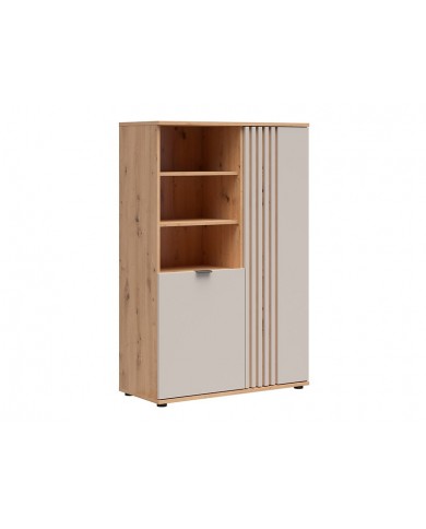 Bibliotecă BREVAS 90 cm cu 2 uși și 2 rafturi, stejar artisan/cashmere