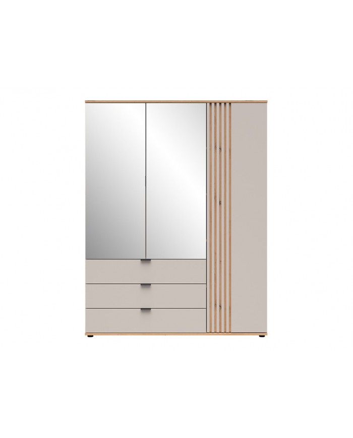 Dulap BREVAS 150 cm cu 3 uși și 3 sertare, stejar artisan/cashmere