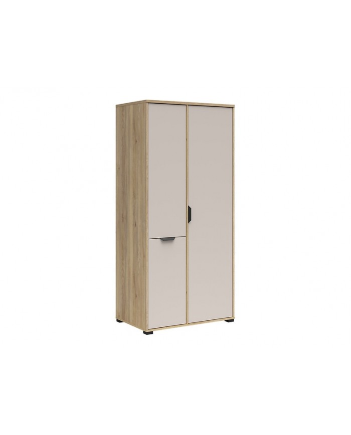 Dulap Chuck 90 cm cu 3 uși, stejar Mauvella/cașmir