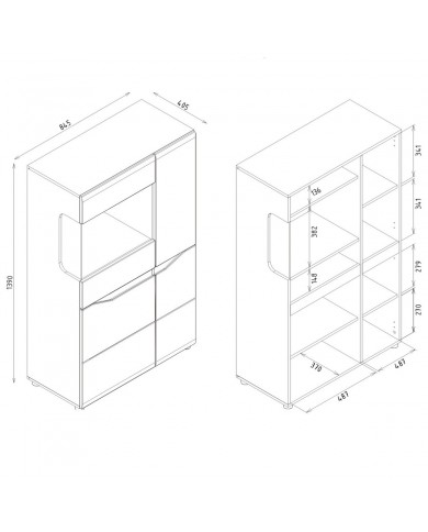 Comoda vitrina Lionel LI5