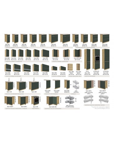 Bucatarie Glamour C Plus 2.6m verde
