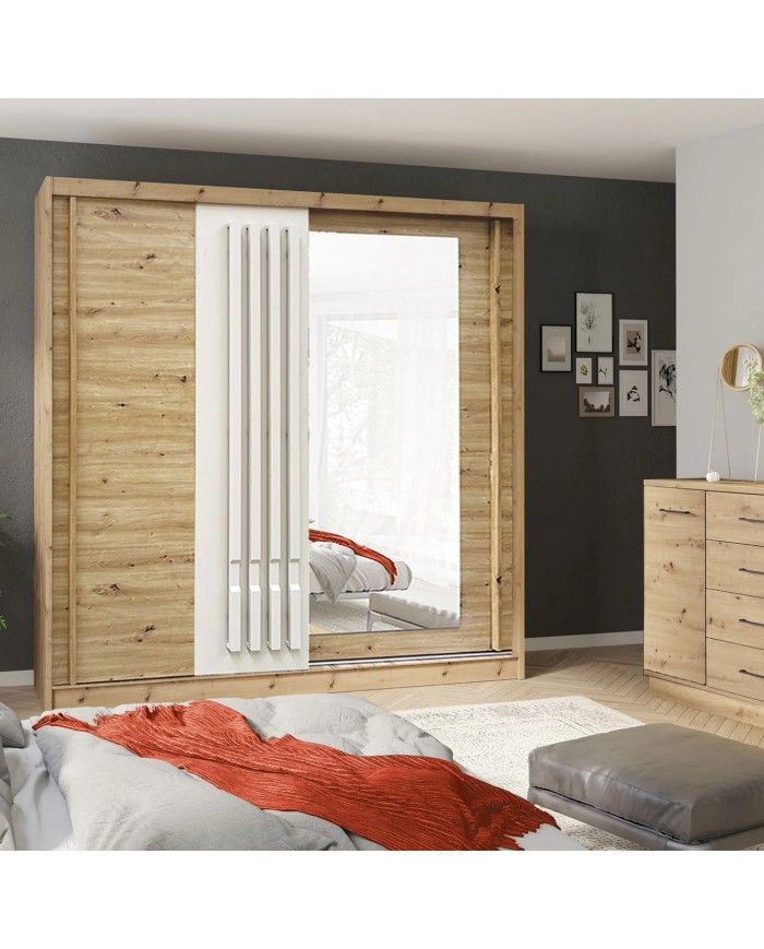 Dulap Avantgarde cu uși culisante culoare artisan – spațiu generos, design modern, funcționalitate completă
